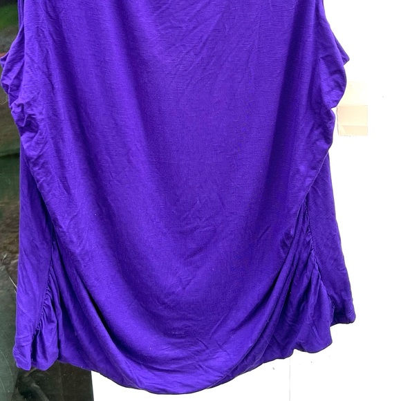 Coldwater Creek 🆕 Belissa Purple Knit Ruched Shell 1X = 18 top - Picture 4 of 8